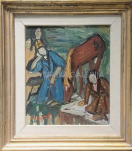 Boža Ilić, Tepihari, 45 x 39 cm, ulje na lesonitu